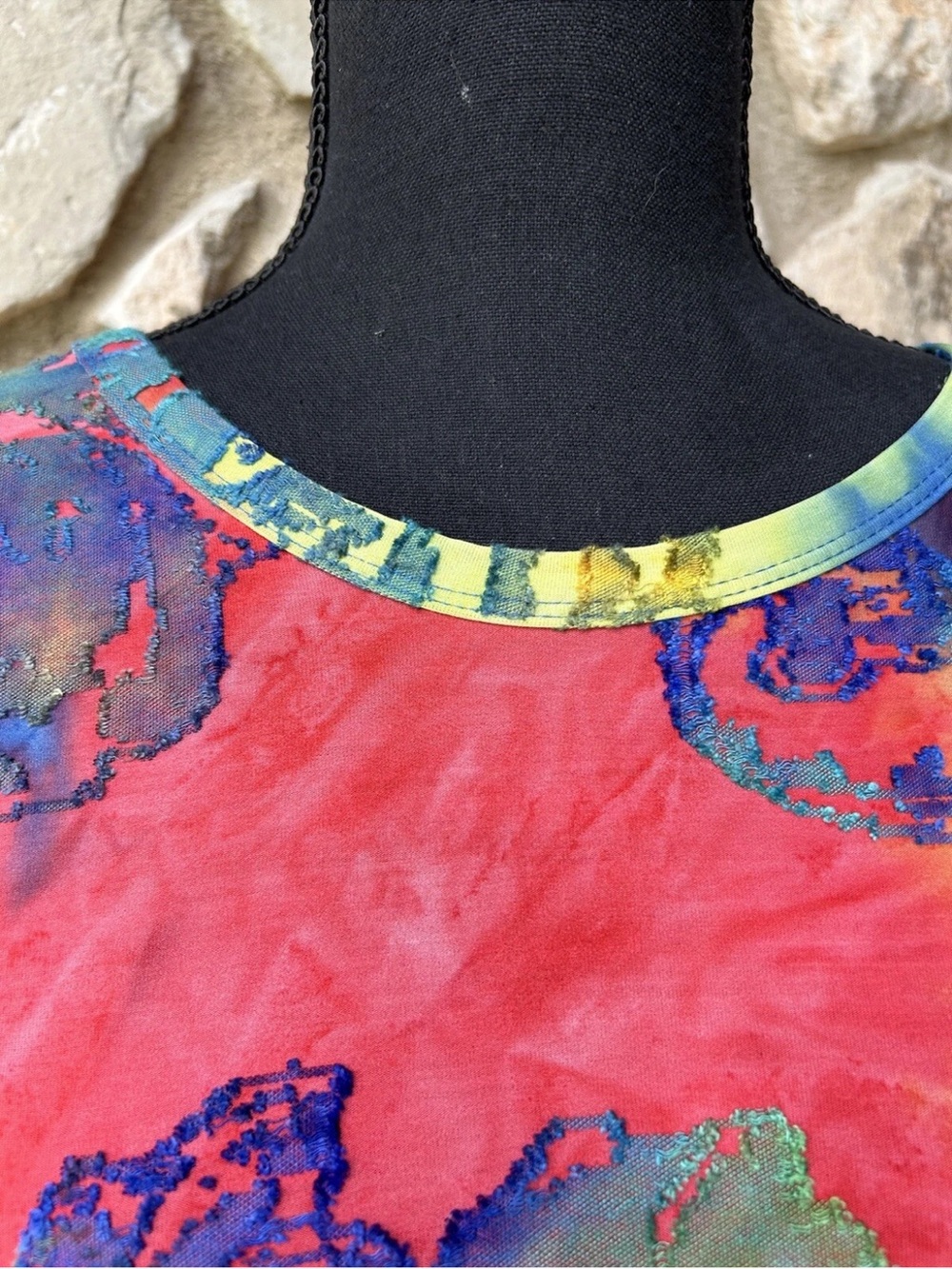 CALEAAS Top Size L Multicolor Abstract Textured Print Excellent Condition - Picture 2 of 8